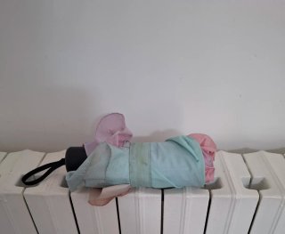 Ombrello pieghevole OVS sfumato rosa e azzurro