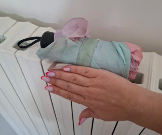 Ombrello pieghevole OVS sfumato rosa e azzurro