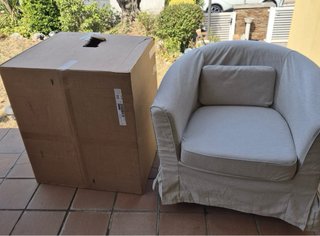 Sillón beige de tela a ESTRENAR