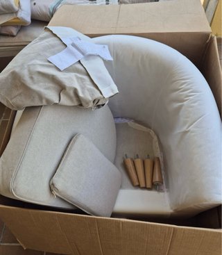 Sillón beige de tela a ESTRENAR