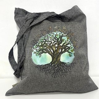 Bolsa Algodón Estampado Árbol Vida