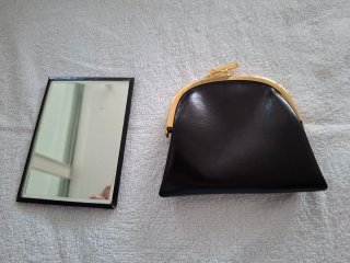 Bolso vintage imitación cocodrilo negro