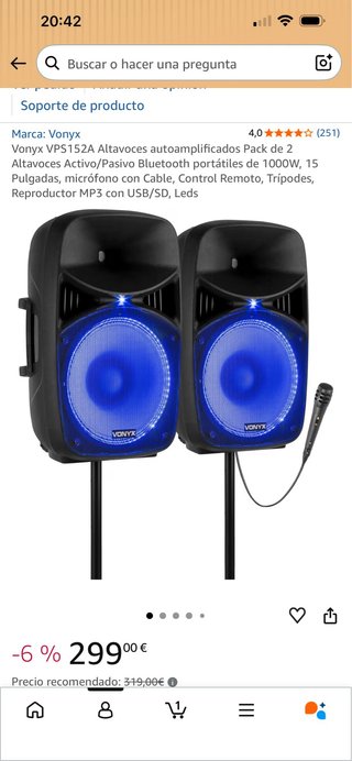 Altavoces Vonyx VPS152A Pack 2