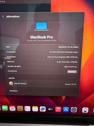 MacBook Pro 13” 2017 i5 3,1 GHz 8GB RAM 4TB