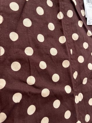Falda Mango Evasé Lunares Marrón Talla M