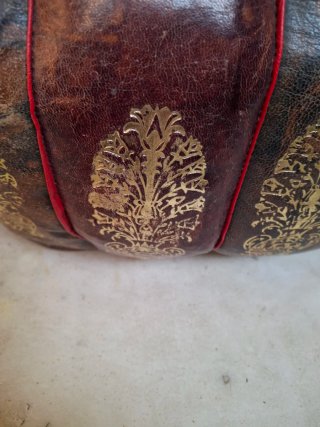Puff in pelle egiziana retrò MBM