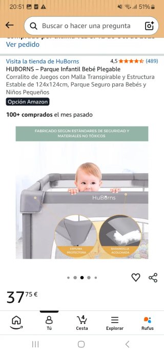 Parque Infantil Bebé Plegable HuBorns