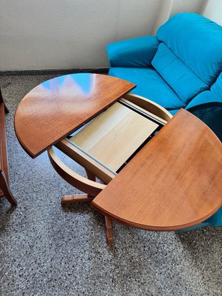 Mesa redonda extensible madera maciza