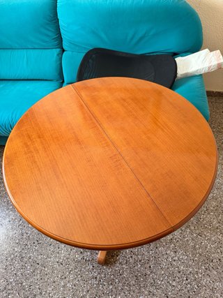 Mesa redonda extensible madera maciza