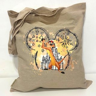 Bolsa Algodón Estampada Mickey Timón
