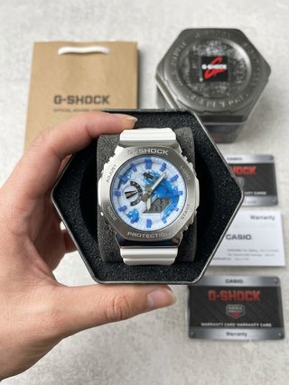 Reloj G-Shock Customizado Azul y Blanco