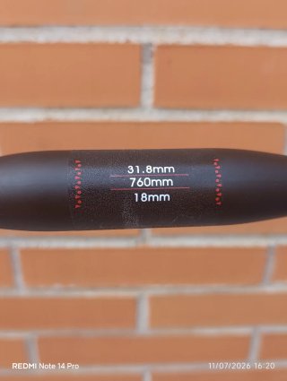 31,8x760mm CARBÓN Manillar plano URBAN CLASSIC.