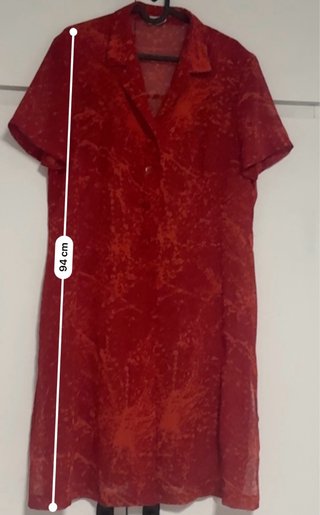 Conjunto vestido y sobrecamisa rojo