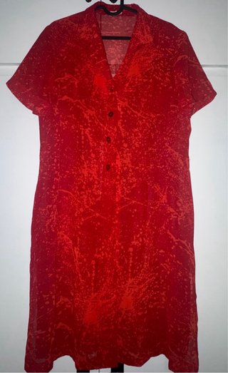 Conjunto vestido y sobrecamisa rojo