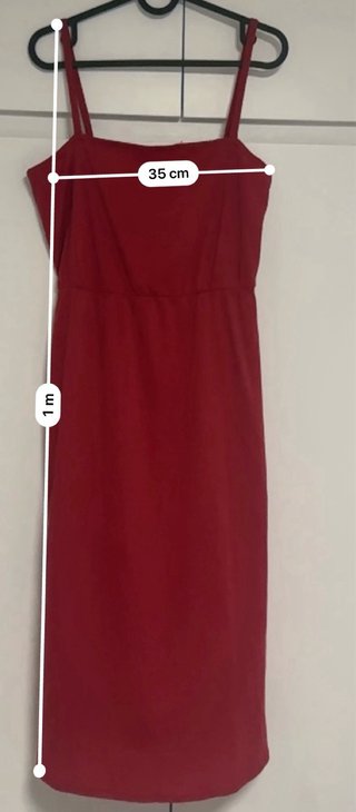 Conjunto vestido y sobrecamisa rojo