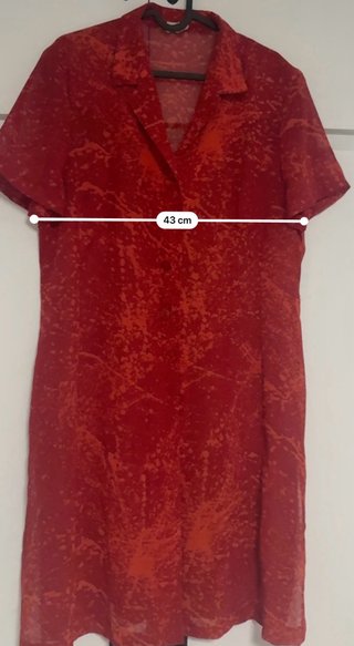 Conjunto vestido y sobrecamisa rojo