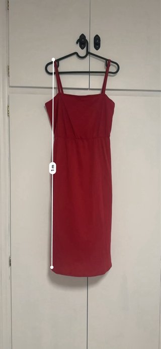 Conjunto vestido y sobrecamisa rojo