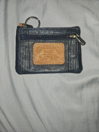 Monedero de piel MG azul