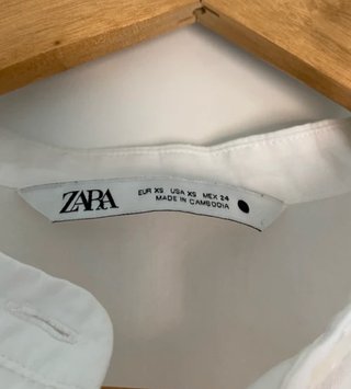 Blusa Zara Blanca Volantes