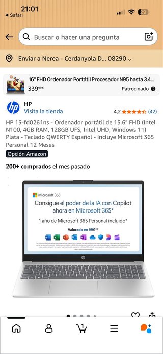 Portatil HP 15-fd0261ns
