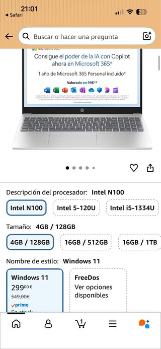 Portatil HP 15-fd0261ns