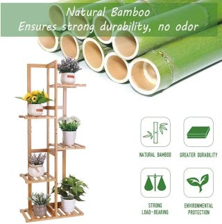 Estantería Bambú 5 Niveles Plantas 43x21x100cm