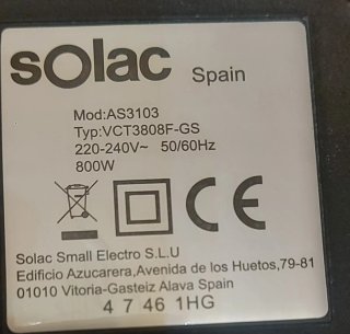 Repuestos Aspirador Solac AS3103