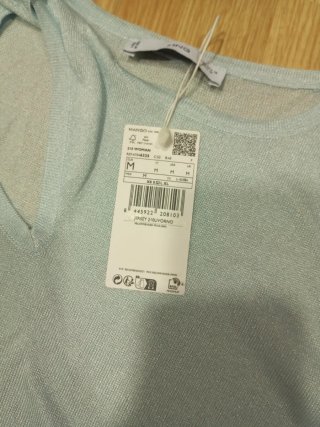 Camiseta azul escote pico talla XS