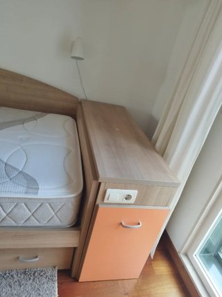 Cómoda infantil 6 cajones madera y naranja