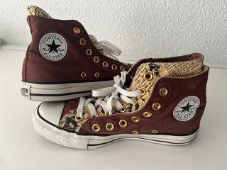 Zapatillas Converse chica beige/rojo