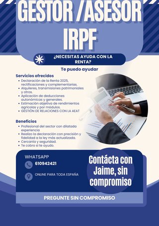 IRPF Hacienda Asesoría Gestoría ONLINE Renta