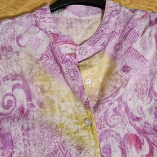 Camicia donna fantasia rosa e viola