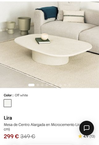 Mesa de centro microcemento