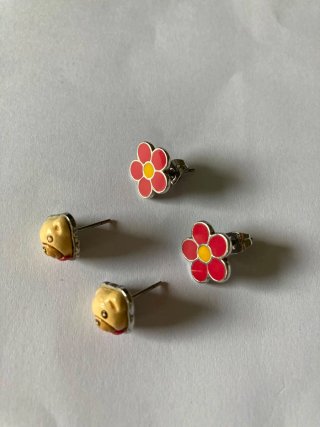 Orecchini Thun fiore e orsetto