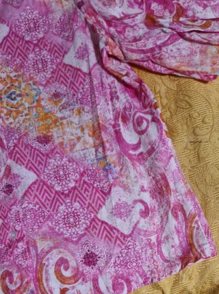Camicia donna fantasia floreale rosa arancio