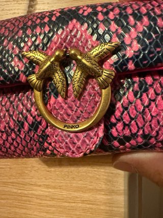 Borsa Pinko Serpente Rosa e Nero