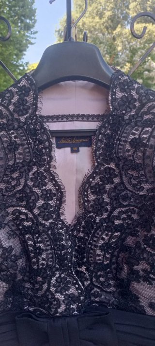 Tailleur Luisa Spagnoli in seta e pizzo Nero/Rosa