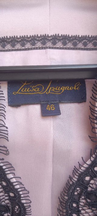 Tailleur Luisa Spagnoli in seta e pizzo Nero/Rosa