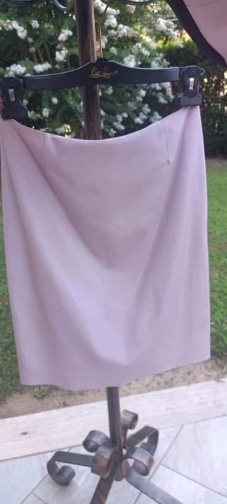 Tailleur Luisa Spagnoli in seta e pizzo Nero/Rosa