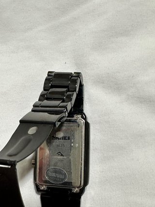 Reloj Hombre Negro Plata - Sin Batería