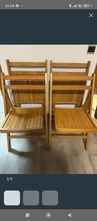 URGENTE . Necesitamos sillas plegables de madera o