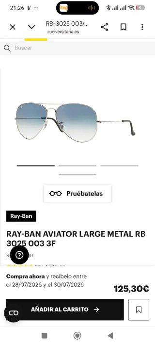 Gafas de Sol Ray-Ban Aviator RB3025