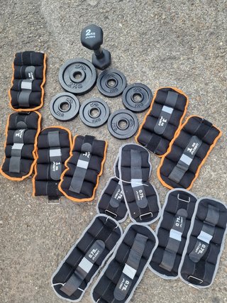 Set Tobilleras 1kg y 0.75kg + Discos
