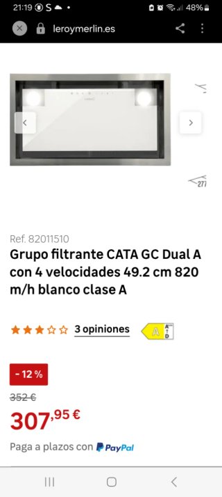 Campana extractora Cata