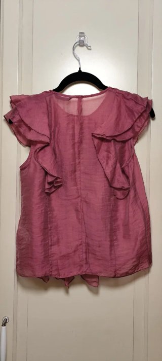 Blusa Zara volantes rosa Talla XS