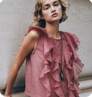 Blusa Zara volantes rosa Talla XS