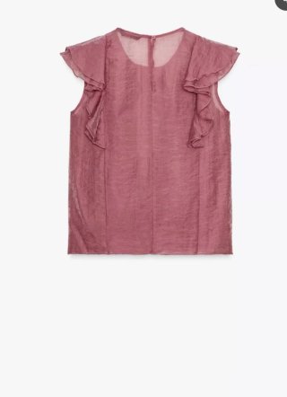 Blusa Zara volantes rosa Talla XS