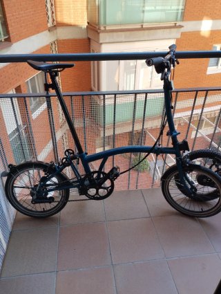 Bicicleta Brompton plegable azul C-line 12v