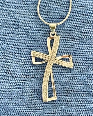 Colgante Cruz Plata 925 Circonitas