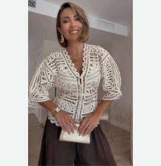 Top Zara Crochet Calado Talla S